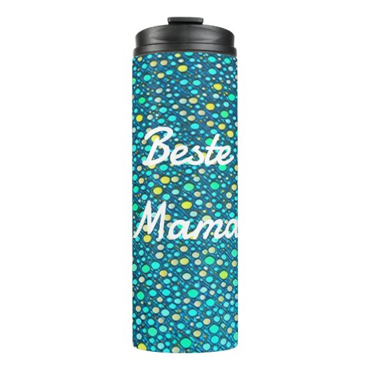 Bouteilles Isothermes Points motif bleu, turquoise, jaune, vert (Devant)