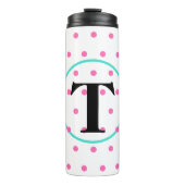 Bouteilles Isothermes Points rose monogramme (Devant)