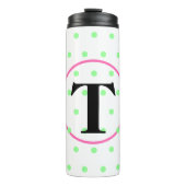 Bouteilles Isothermes Points vert rose monogramme (Devant)