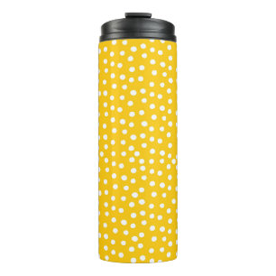 Bouteilles Isothermes Pois blancs sur motif jaune transparent
