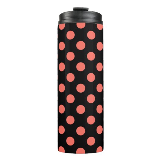 Bouteilles Isothermes Pois coralliens vivants sur noir (Devant)