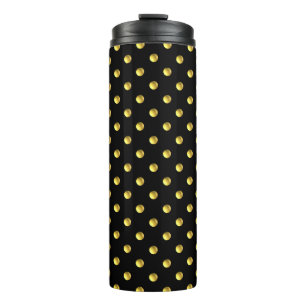 Bouteilles Isothermes Pois d'or en noir