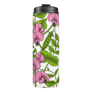 Bouteilles Isothermes Pois doux et bourdons, rose, vert et blanc