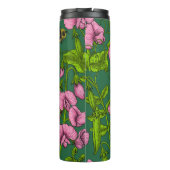 Bouteilles Isothermes Pois doux et bourdons, vert et rose (Dos)