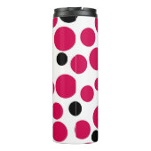 Bouteilles Isothermes pois noir rouge rétro sur arrière - plan blanc (Dos)