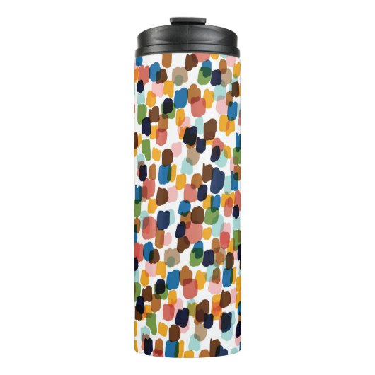 Bouteilles Isothermes Pois : Peinture à main multicolore. (Devant)