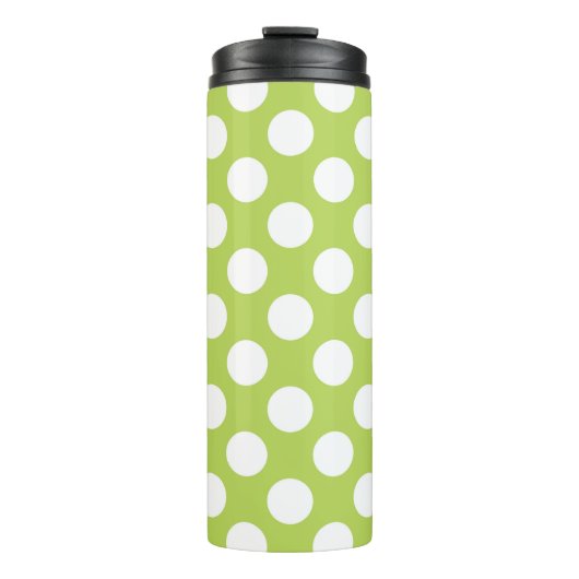 Bouteilles Isothermes Pois verts, Motif à points Polka, points, pointill (Devant)