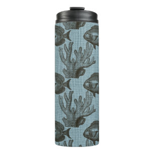 Bouteilles Isothermes Poisson bleu clair sous le corail marin