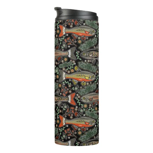 Bouteilles Isothermes Poisson d'eau douce, Design élégant, Truite, Pêche (Tourné sur la droite)