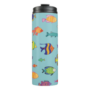 Bouteilles Isothermes Poisson tropical, motif vintage