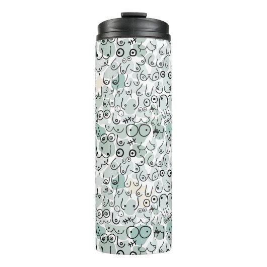 Bouteilles Isothermes poitrine féministe pastel (Devant)