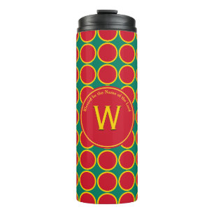 Bouteilles Isothermes POLKA DOT Géométrique Customisé Monogramme rouge