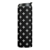Bouteilles Isothermes Polka gris croise sur noir (Tourné sur la gauche)