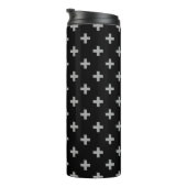 Bouteilles Isothermes Polka gris croise sur noir (Tourné sur la droite)