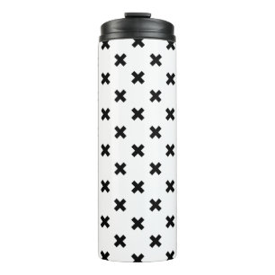 Bouteilles Isothermes Polka noire croise sur blanc