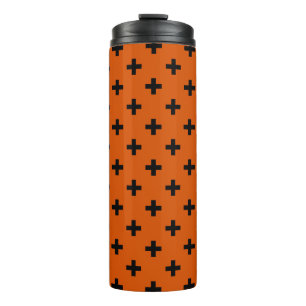 Bouteilles Isothermes Polka noire croise sur orange