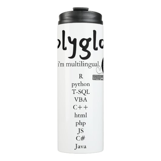 Bouteilles Isothermes Polyglot multilingue personnalisable (Femmes en te (Devant)