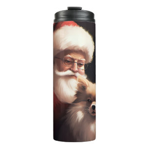 Bouteilles Isothermes Poméranien avec le Père Noël Noël Festif