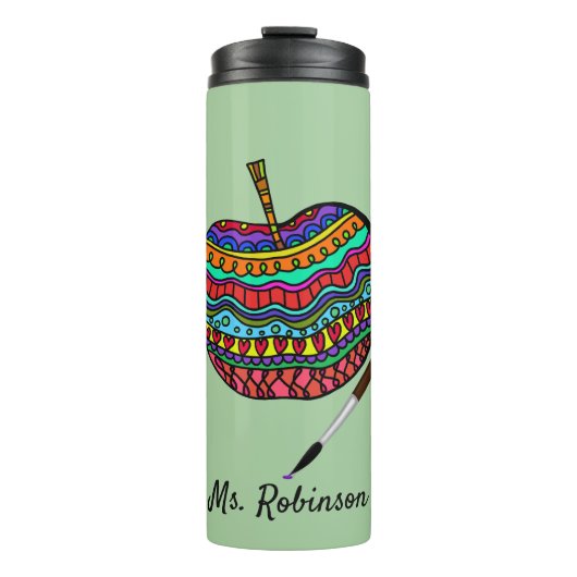 Bouteilles Isothermes Pomme colorée de professeur d'art (Devant)