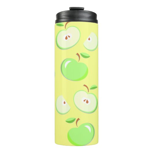 Bouteilles Isothermes Pommes motif vectoriel vert (Devant)
