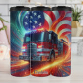 Bouteilles Isothermes Pompier avec drapeau et flammes