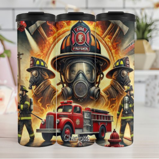 Bouteilles Isothermes Pompiers et scène de camion-pompier