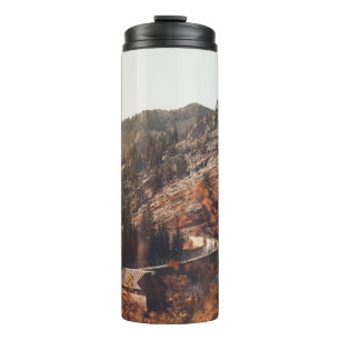 Bouteilles Isothermes PONT Brown EN BOIS SUR LA MONTAGNE ROCHEUSE BROWN