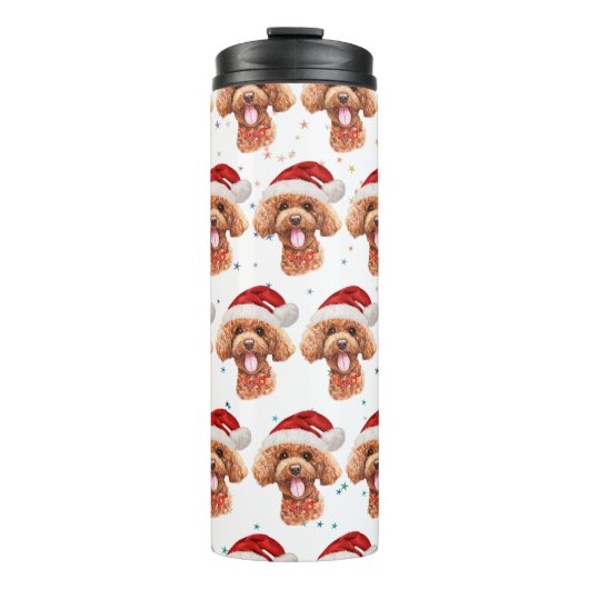 Bouteilles Isothermes Poodle Chien race Étoiles de Noël (Devant)