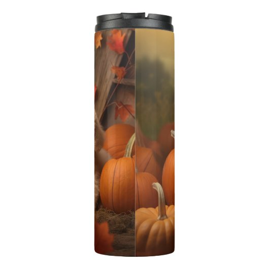 Bouteilles Isothermes Poodle Chiot Automne Citrouille délice (Dos)