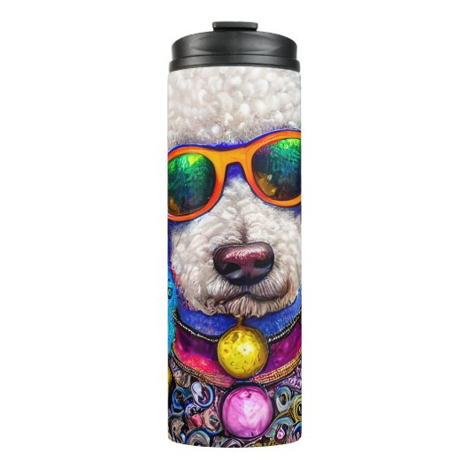 Bouteilles Isothermes Poodle de nom personnalisé dans le style (Devant)