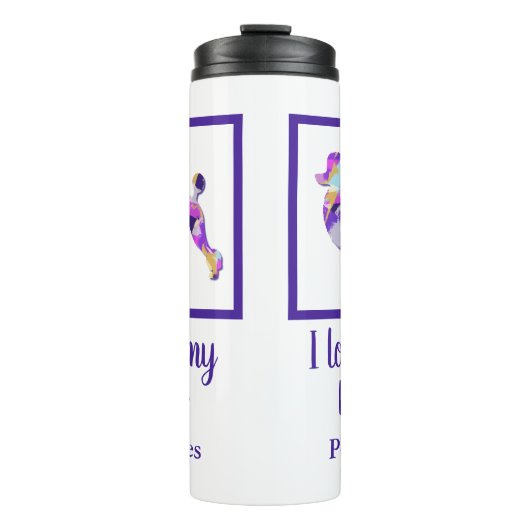 Bouteilles Isothermes Poodle Français mignon Chien Silhouette Purple PY& (Devant)