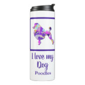 Bouteilles Isothermes Poodle Français mignon Chien Silhouette Purple PY& (Tourné sur la gauche)