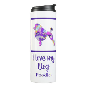 Bouteilles Isothermes Poodle Français mignon Chien Silhouette Purple PY&