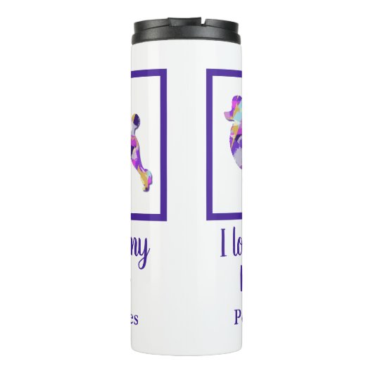 Bouteilles Isothermes Poodle Français mignon Chien Silhouette Purple PY& (Dos)