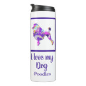 Bouteilles Isothermes Poodle Français mignon Chien Silhouette Purple PY& (Tourné sur la droite)