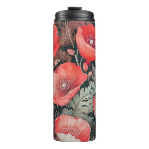 Bouteilles Isothermes Poppies rouge vintage
