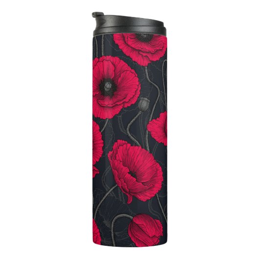 Bouteilles Isothermes Poppies rouges (Tourné sur la droite)
