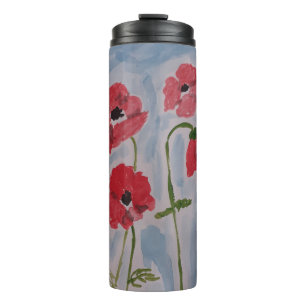Bouteilles Isothermes Poppies rouges sauvages Paruline thermique