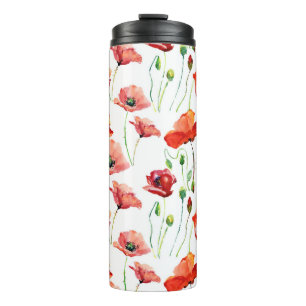 Bouteilles Isothermes Poppy Blossom : Simple Arrière - plan sans couture