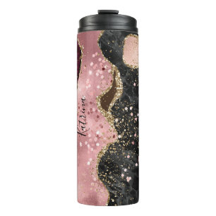 Bouteilles Isothermes Porte de Parties scintillant rose et noir tendance