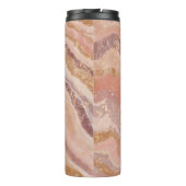 Bouteilles Isothermes Porte en grès rose Marbre Nom Abstrait Monogramme (Dos)