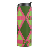 Bouteilles Isothermes Porte-mère personnalisée rose et vert (Tourné sur la gauche)