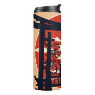 Bouteilles Isothermes Porte Torii Japonaise Silhouette - Coucher de Sole