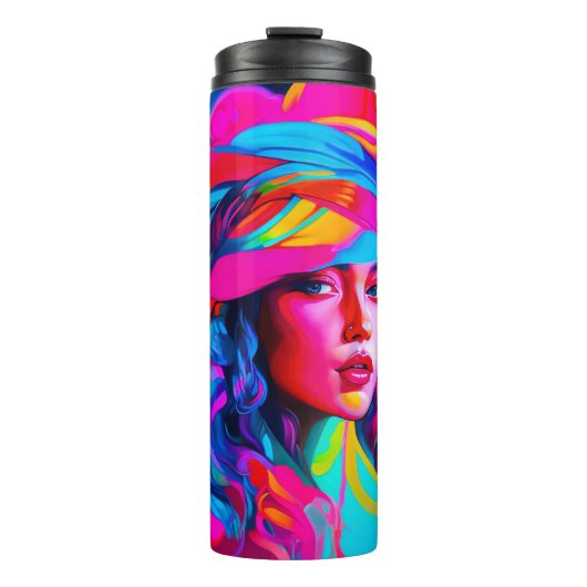Bouteilles Isothermes Portrait Abstrait vibrant (Devant)