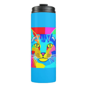 Bouteilles Isothermes Portrait de chat Retro Pop Art