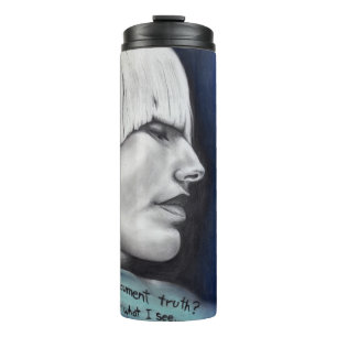 Bouteilles Isothermes Portrait de femme blonde Isabel Dessin d'art origi