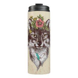 Bouteilles Isothermes Portrait de halo de loup de style de Boho