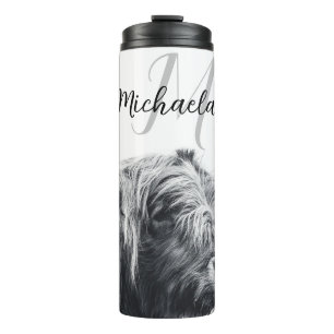 Bouteilles Isothermes Portrait de vache Highland premier monogramme noir