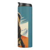 Bouteilles Isothermes Portrait Rétro Femme Dans La Neige (Tourné sur la droite)