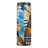 Bouteilles Isothermes Portrait vif Coiffure des guerriers amérindiens (Dos)